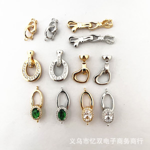 Juego de joyería DIY con cierre chapado en aleación, formas mixtas para hacer collares, circonita cúbica - Product Image 1