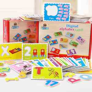 Montessori DIY Lettres et Mots en Bois Puzzle Jouet Jeu Éducatif pour Enfants de 2 à 4 <span class=keywords><strong>Ans</strong></span> Garçons et Filles - Product Image 1