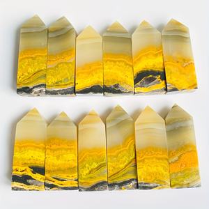 Vente en gros : Obélisque en cristal de jaspe abeille, pierre de guérison naturelle, pour la décoration - Product Image 1