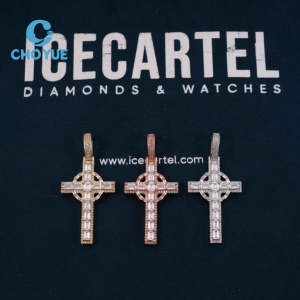 Iced Out Hip Hop Jewelry Cross Moissanite Pendant 925 <b>Silver</b> High Quality Custom Pendant Moissanite <b>Charms</b> for Men - Product Image 6