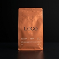 Sacs à fermeture éclair personnalisés imprimés avec valve, adaptés aux sachets de café de 100g, 500g, 1kg, en film polyester résistant à l'humidité