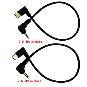 Tipo-c a 2,5mm macho chapado en oro codo Adaptador de audio teléfono móvil coche AUX altavoz Cable de auriculares - Product Image 5