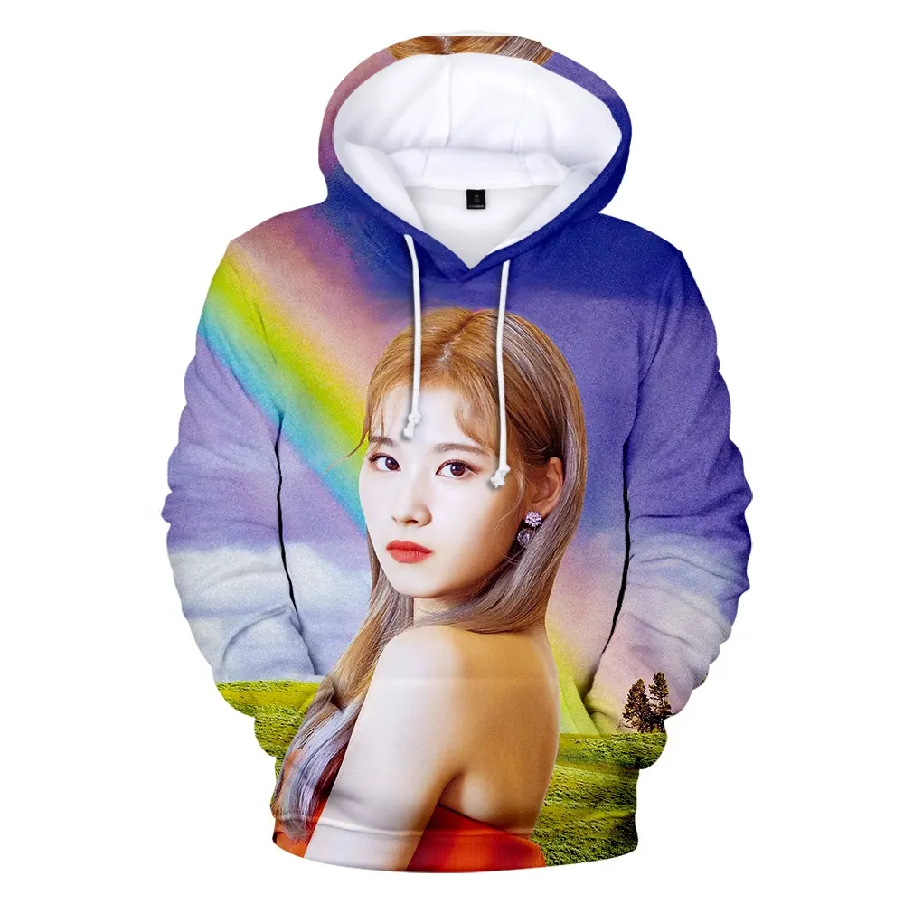 Rholycrown Sweatshirt TWICE Hooded Print Men Women Hoodies Kpop TWICE Sweatshirt Harajuku Character Idol 3D Girl's Coat Clothes