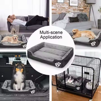 Grand lit pour animaux de compagnie en laine d'agneau multicolore, moderne, en velours et fausse fourrure, pour chat et chien, avec coussin chauffant TeddyCow