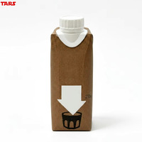 Carton en papier aseptique multicouche en forme de prisme de 250 ml pour lait, jus et boissons, compatible avec les machines de remplissage automatiques, impression personnalisée