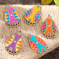 Matériaux de bijoux DIY pour boucles d'oreilles et colliers, alliage de zinc poreux, pendentifs goutte d'eau colorés, accessoires, vente en gros