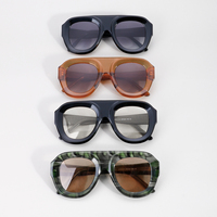Lunettes de soleil Lmamba 2410 de haute qualité, design luxueux, CR39, logo personnalisé, lunettes de soleil ovales surdimensionnées en acétate pour hommes et femmes