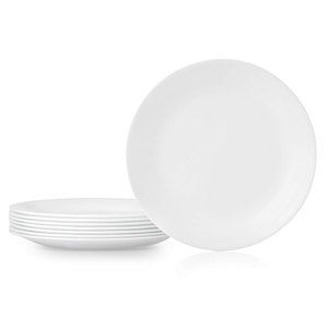 Assiettes plates en céramique de porcelaine blanches pures de 10,5 pouces, grandes, rondes, pour hôtels, vente en gros à prix réduit - Product Image 1