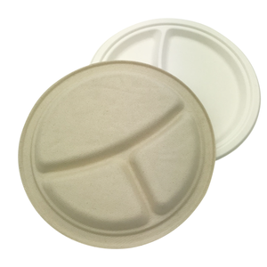 Plateau écologique pour plantes de bagasse de 10 pouces, 3 compartiments séparés, plateau rond, <span class=keywords><strong>assiette</strong></span> alimentaire biodégradable <span class=keywords><strong>jetable</strong></span> - Product Image 6