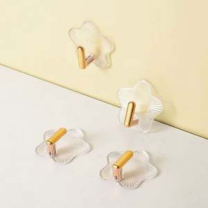 Square Shaped Acrylic <b>Wall</b> <b>Adhesive</b> <b>Hook</b> Hanger with Suction Cup <b>for</b> Kitchen Bathroom Office-Storage Organizer Tools - Product Image 4