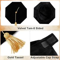 Toge Doctorale Unisexe de Luxe en Gros avec Passepoil Doré, Toge de Cérémonie de Doctorat en 100% Polyester pour Adultes
