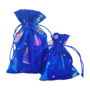 Bolsas de Regalo de Tela con Cordón de Lujo para Navidad, Nuevo Diseño Impreso, Bolsa Promocional - Product Image 3