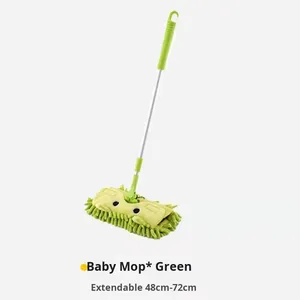 Mini vadrouille rétractable en chenille et ensemble de balais à main pour enfants de la maternelle avec pelle à poussière et <span class=keywords><strong>balai</strong></span> en plastique - Product Image 4