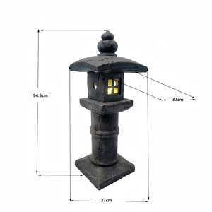 Lanterne <span class=keywords><strong>japonaise</strong></span> haute en résine, éclairage <span class=keywords><strong>solaire</strong></span> de jardin, <span class=keywords><strong>fontaine</strong></span> d'eau extérieure, décoration de patio zen - Product Image 5