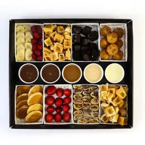 Trio Box Dessert Snack Food Vegan Desserts Vegan Dunking Packaging Box Vegan Desserts Dunking Box With Insert