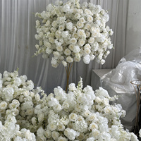 IFG Offres Spéciales 80cm Fleur De Soie Ivoire Hdrangea Boules Florales Grande Pièce Maîtresse pour Mariage