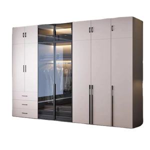Armario con puerta de cristal, organizador inteligente de ropa para dormitorio, muebles para el hogar, puerta de MDF, el mejor p - Product Image 4