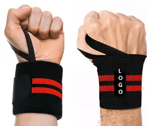 Aangepaste Sport Elastische Rekbare Gewicht Tillen Polssteun Wrap Band Gewichtheffen Gym Riem/Pols Wraps