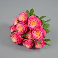 Soie artificielle Rose 10 têtes Rose Bouquet fleur florale de haute qualité hôtel mariage noël Tables décoration Faux Rose