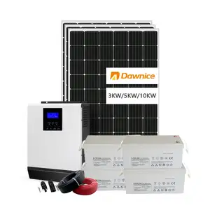 पूरा सेट बंद ग्रिड सौर ऊर्जा बिजली व्यवस्था 3000w 4000w 5000w 2kw घर घर सभी में एक हाइब्रिड सौर पैनल प्रणाली किट 5000w