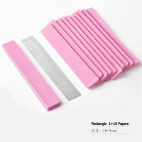 10 pièces lime à ongles en papier de verre amovible rose avec poignée en acier inoxydable tampon à ongles de remplacement en métal 100/180 pour manucure