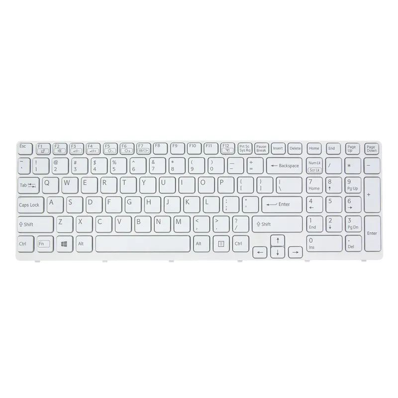 Клавиатура для ноутбука Sony Vaio SVE15 White US/английский макет