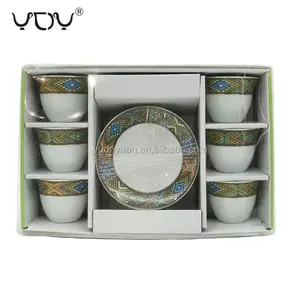 Ensemble de tasses à café éthiopien, en porcelaine, de style arabe, 70cc, 80cc, 12 pièces, vente en gros