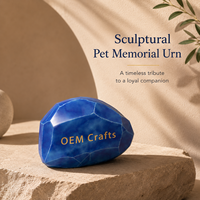 Urna de Cremación para Mascotas de Porcelana con Corte de Diamante Único, Recipiente de Cerámica Brillante para Cenizas de Cachorros y Gatitos, Ataúd Conmemorativo de Lujo