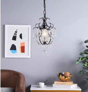 Petit Lustre Doré Suspendu, <span class=keywords><strong>Luminaire</strong></span> <span class=keywords><strong>de</strong></span> Chevet pour <span class=keywords><strong>Dressing</strong></span>, Décoration <span class=keywords><strong>de</strong></span> Chambre, Lustre en Cristal 1 Lumière, Élégant Plafonnier - Product Image 5