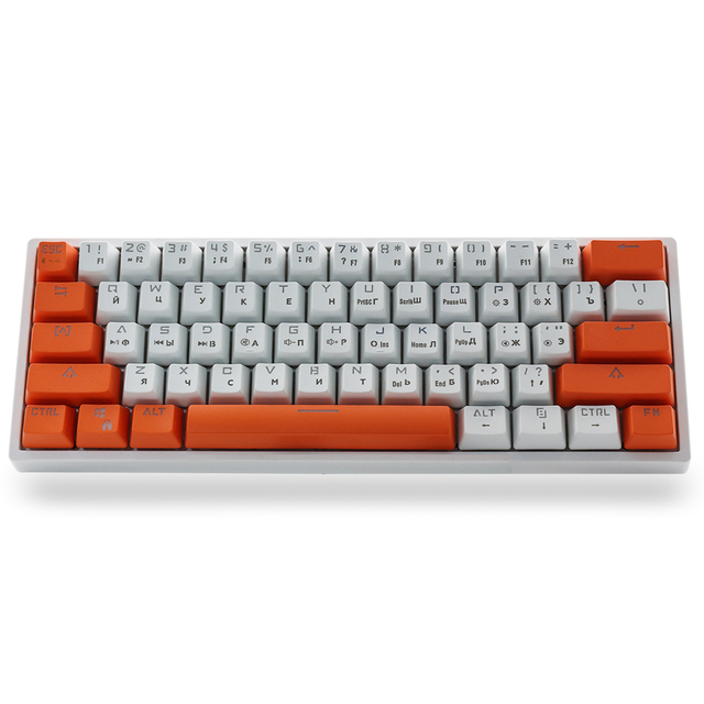 Russian 60% RGB Gaming Mechanical Keyboard TYPE-C Can Be Customized 61 62 64keys Custom Keycap Color Mechanical Keyboard