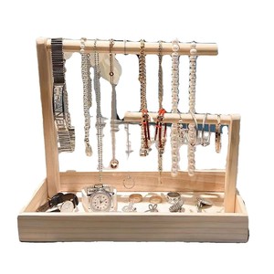 Boîte de rangement pour bijoux en bois massif, présentoir de bureau pour bracelets, style nordique minimaliste, montres, bracelets, joncs - Product Image 3