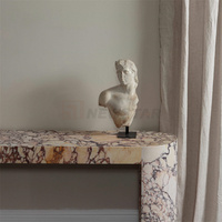 Table console d'angle de haute qualité Table console en marbre artisanal de style moderne Tables console blanches