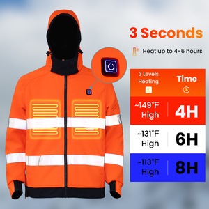 Men Autumn Winter Smart Infrared <strong>Electric</strong> Heating Hi Vis Outdoor Thermal Warm <strong>Heated</strong> <strong>Jacket</strong> - Product Image 4