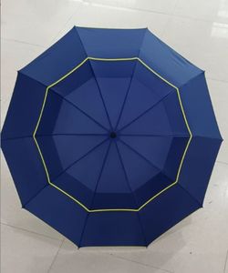 โลโก้ที่กำหนดเองร่มกันลมหลังคาคู่ร่มโปรโมชั่นพับได้พร้อมขอบตัดแต่งของขวัญโฆษณาทางธุรกิจ - Product Image 5