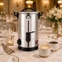 Urne à café professionnelle pour hôtels et cafés, en acier inoxydable 304, 30 tasses, avec jauge de niveau et robinet à levier