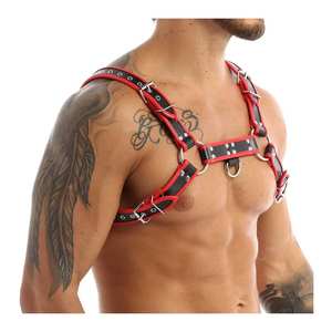 Harnais de poitrine pour hommes de haute qualité Faux cuir BDSM Bondage Pup Play Strap Clubwear Gay Adult <span class=keywords><strong>Sex</strong></span> Toy - Product Image 1