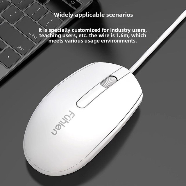 Fuhlen L109 Optical Sensor 1000dpi Ergonomic Wired Mouse for Business Home & Office Use Compatible Desktop PCs/laptops Via USB