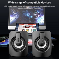 Mini haut-parleur USB A1 original, filaire, volume élevé, double 1200mAh, pour jeux, films, musique