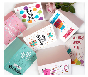 Tarjetas de Felicitación de Cumpleaños de Papel Recubierto con Acabado Liso Premium, Tarjetas Plegables con Sobre para Amigos y Familiares - Product Image 1