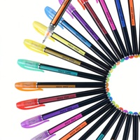 Stylos gel scintillants en plastique aux couleurs néon vives, 12 pièces, 1,0 mm, fluorescent/gouache/métallique, stylos promotionnels pour l'art, artisanat, papeterie mignonne