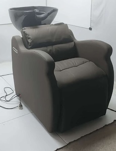 Fauteuil de lavage électrique professionnel moderne pour salon, réglable, avec bac en céramique, repose-pieds en similicuir et design lavable - Product Image 6