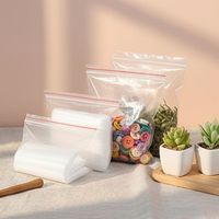 Sacs de congélation refermables en plastique LDPE transparents personnalisés, réutilisables, avec fermeture éclair, pour l'emballage alimentaire, sacs de congélation en plastique transparent