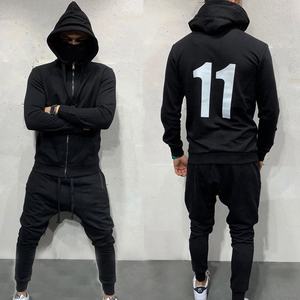 2024 nouveauté dernière conception Unique mode Logo personnalisé coton Polyester léger Fitness hommes 2 pièces ensembles fermeture éclair survêtements - Product Image 6