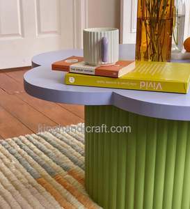 Table basse en bois faite à la main haut de gamme en bois naturel massif de qualité supérieure Design moderne rustique Table centrale élégante - Product Image 5