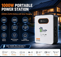 Generador de Energía Solar Todo en Uno con Protección Multifuncional, 1000W 2000Wh, Estación de Energía LiFePO4 para Emergencias en el Hogar y Uso en Exteriores