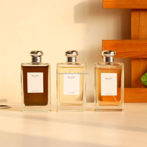 Los Más Vendidos, Elegantes y Sencillos Frascos de <span class=keywords><strong>Perfume</strong></span> de Vidrio Vacíos de Lujo de 30 ml, 50 ml y 100 ml, Forma Plana, Pulverizador con Bomba, Serigrafiados - Product Image 4