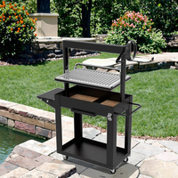Barbecue portable pliable moderne, équipement de camping à main, résistant au vent, métal de qualité supérieure avec revêtement en poudre coréen, sécurité des flammes