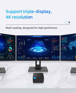 Komputer Mini Saku RGB Light T9 Plus Generasi ke-12 N95 Layar Triple 4K Dual LAN DDR5 RAM 16GB SSD M.2 Win11 Linux Mini PC