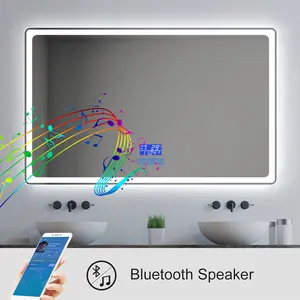 Designer Bathroom Mirrors Waterproof Led Smart Mirror Bathroom Frameless Mirror Screen With Functions Customized
