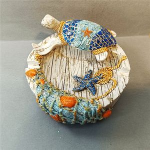 Cenicero <span class=keywords><strong>de</strong></span> Resina Hecho a Mano con Forma <span class=keywords><strong>de</strong></span> Tortuga Marina TRIO, Decoración Náutica para el Hogar, Accesorio para Fumar con Temática Náutica, Diseño Contemporáneo, Estilo Costero Único - Product Image 5